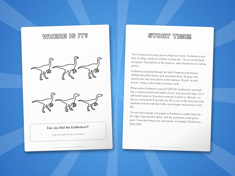 Gallimimus Dinosaur Activity Bundle | Coloring Pages, Worksheets, Facts (PDF Download) image 6