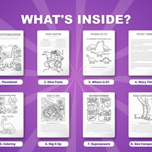 Brontosaurus Dinosaur Activity Bundle | Coloring Pages, Worksheets, Facts (PDF Download) image 2