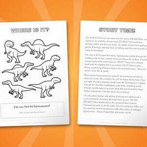 Spinosaurus Dinosaur Activity Bundle | Coloring Pages, Worksheets, Facts (PDF Download) image 6