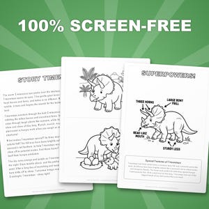 Triceratops Dinosaur Activity Bundle | Coloring Pages, Worksheets, Facts (PDF Download) image 3