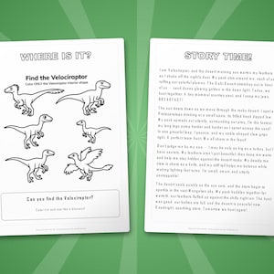 Velociraptor Dinosaur Activity Bundle | Coloring Pages, Worksheets, Facts (PDF Download) image 6