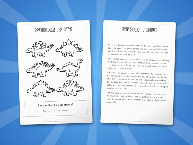 Dacentrurus Dinosaur Activity Bundle | Coloring Pages, Worksheets, Facts (PDF) image 6