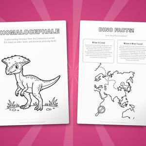 Homalocephale Dinosaurier Aktivität Bündel | Ausmalbilder, Arbeitsblätter, Fakten (PDF) Bild 5