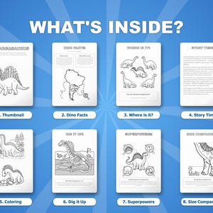 Amargasaurus Dinosaur Activity Bundle | Printable Coloring Pages, Worksheets & Facts for Kids | Preschool Homeschool | Instant PDF image 2