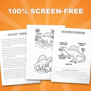 Spinosaurus Dinosaur Activity Bundle | Coloring Pages, Worksheets, Facts (PDF Download) image 3