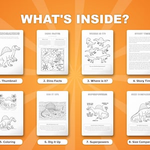 Spinosaurus Dinosaur Activity Bundle | Coloring Pages, Worksheets, Facts (PDF Download) image 2