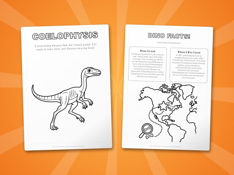 Coelophysis Dinosaur Activity Bundle | Coloring Pages, Worksheets, Facts (PDF Download) image 5