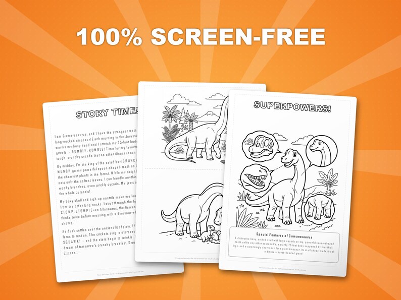 Camarasaurus Dinosaur Activity Bundle | Coloring Pages, Worksheets, Facts (PDF Download) image 3