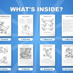 Stygimoloch Dinosaur Activity Bundle | Printable Coloring Pages, Worksheets (PDF) image 2