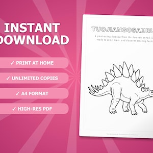 トゥオジャンゴサウルス恐竜アクティビティセット｜ぬりえ、ワークシート、豆知識（PDF） 画像 4