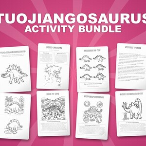 トゥオジャンゴサウルス恐竜アクティビティセット｜ぬりえ、ワークシート、豆知識（PDF） 画像 1