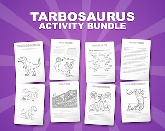 タルボサウルス恐竜アクティビティセット｜ぬりえ、ワークシート、豆知識（PDFファイル）