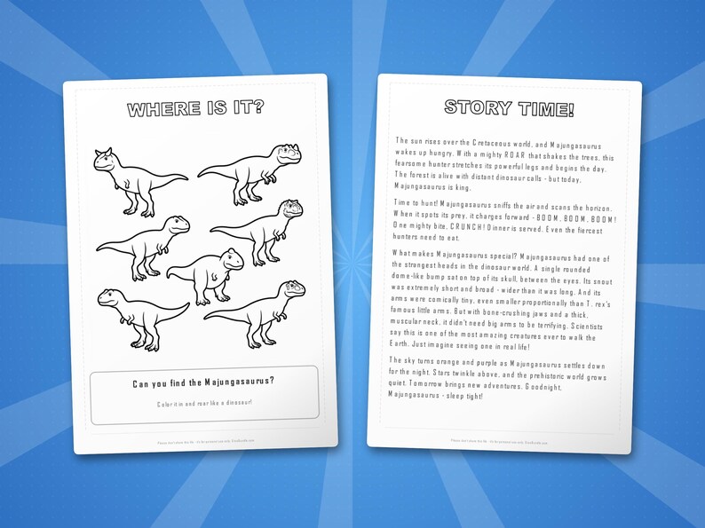 Majungasaurus Dinosaur Activity Bundle | Coloring Pages, Worksheets, Facts (PDF Download) image 6