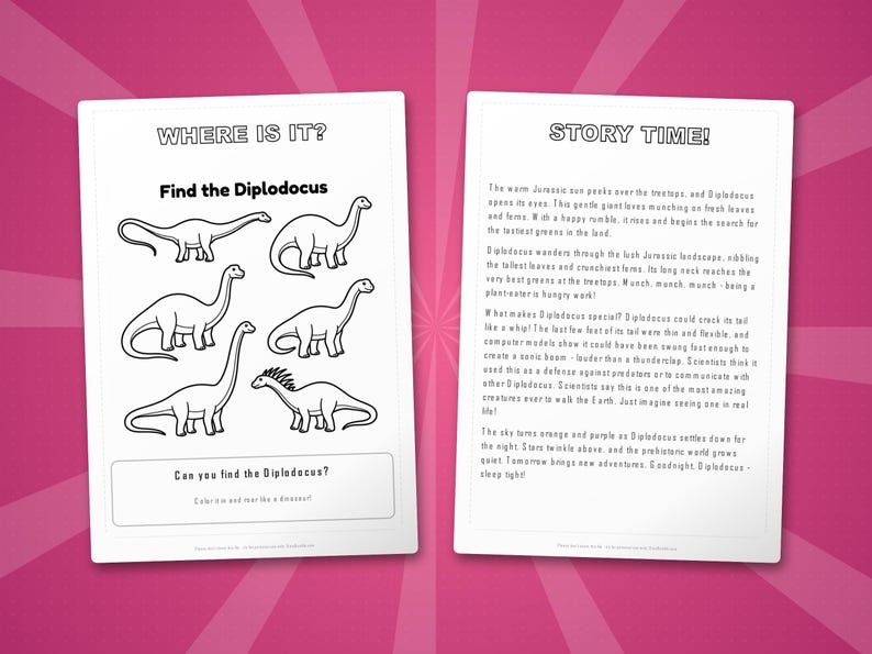 Diplodocus Dinosaur Activity Bundle | Coloring Pages, Worksheets, Facts (PDF Download) image 6
