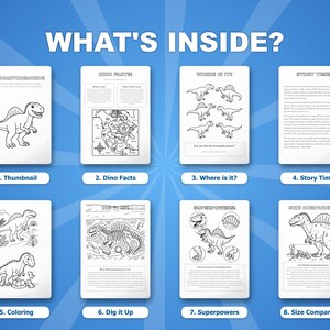 Pacchetto di attività sul dinosauro Acrocanthosaurus: pagine da colorare, schede didattiche e curiosità (PDF) immagine 2