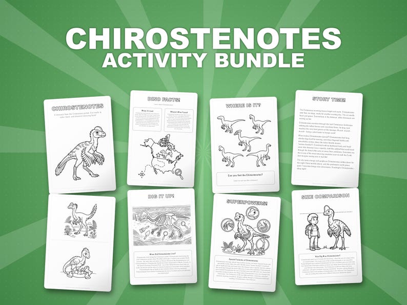 Chirostenotes Dinosaur Activity Bundle | Coloring Pages, Worksheets, Facts (PDF Download) image 1