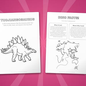 トゥオジャンゴサウルス恐竜アクティビティセット｜ぬりえ、ワークシート、豆知識（PDF） 画像 5