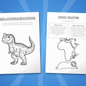 Majungasaurus Dinosaur Activity Bundle | Coloring Pages, Worksheets, Facts (PDF Download) image 5