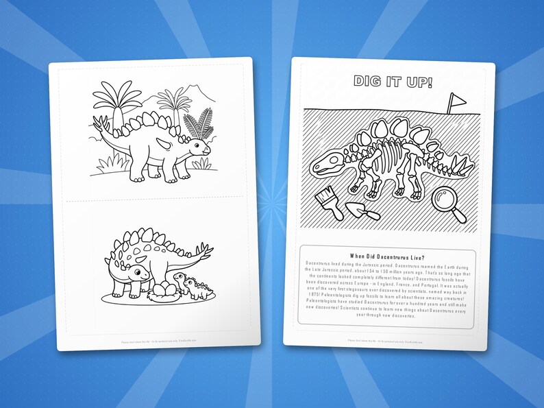 Dacentrurus Dinosaur Activity Bundle | Coloring Pages, Worksheets, Facts (PDF) image 7