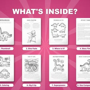Miragaia Dinosaur Activity Bundle | Printable Coloring Pages, Worksheets & Facts for Kids | Preschool Homeschool | Screen-Free | Instant PDF image 2