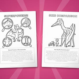 Quetzalcoatlus-activiteitenbundel dinosaurus | Kleurplaten, werkbladen, feiten (pdf-download) afbeelding 8