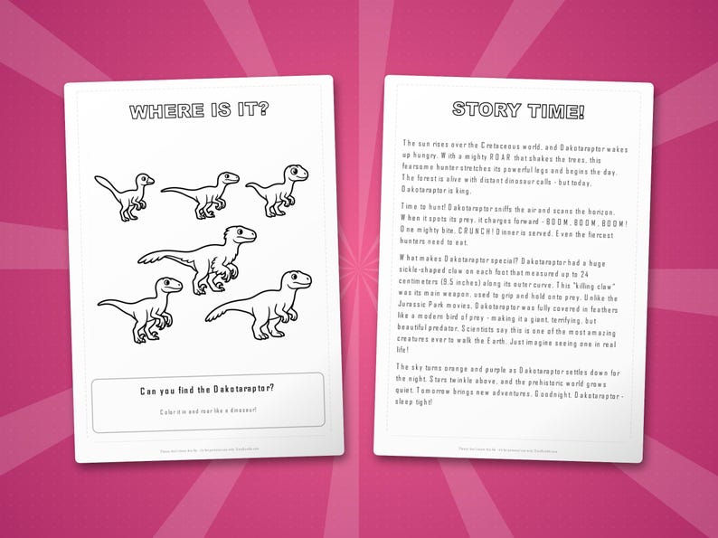 Dakotaraptor Dinosaur Activity Bundle | Coloring Pages, Worksheets, Facts (PDF) image 6