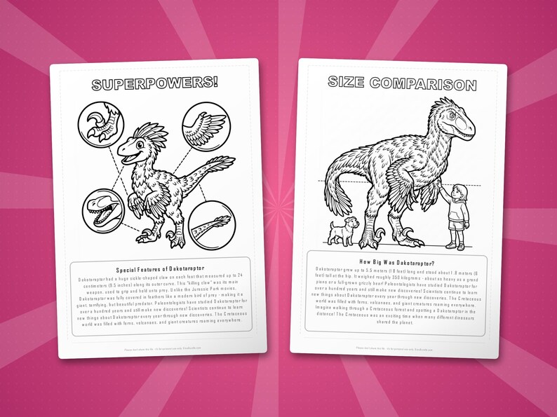 Dakotaraptor Dinosaur Activity Bundle | Coloring Pages, Worksheets, Facts (PDF) image 8