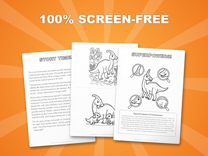 Tsintaosaurus Dinosaur Activity Bundle | Coloring Pages, Worksheets, Facts (PDF) image 3