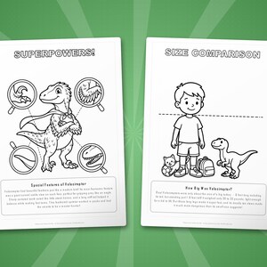 Velociraptor Dinosaur Activity Bundle | Coloring Pages, Worksheets, Facts (PDF Download) image 8