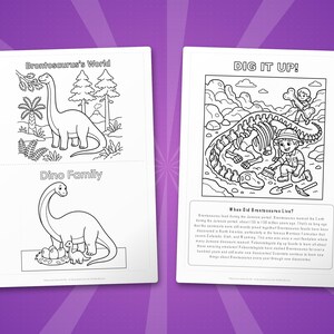 Brontosaurus Dinosaur Activity Bundle | Coloring Pages, Worksheets, Facts (PDF Download) image 7