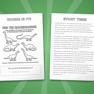 Activiteitenbundel brachiosaurus-dinosaurus | Kleurplaten, werkbladen, feiten (pdf-download) afbeelding 6
