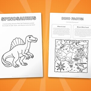 Spinosaurus Dinosaur Activity Bundle | Coloring Pages, Worksheets, Facts (PDF Download) image 5