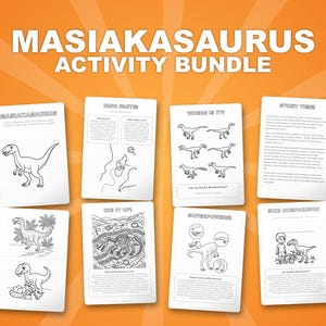 Masiakasaurus Dinosaur Activity Bundle | Printable Coloring Pages, Worksheets & Facts for Kids | Preschool Homeschool | Instant PDF image 1