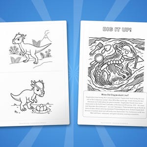 Stygimoloch Dinosaur Activity Bundle | Printable Coloring Pages, Worksheets (PDF) image 7