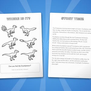 Caudipteryx-activiteitenbundel dinosaurus | Kleurplaten, werkbladen, feiten (pdf-download) afbeelding 6