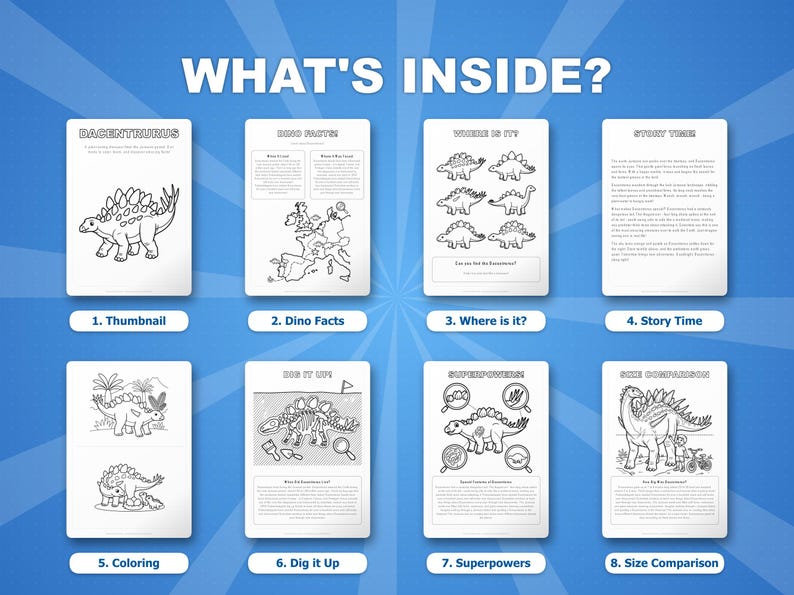 Dacentrurus Dinosaur Activity Bundle | Coloring Pages, Worksheets, Facts (PDF) image 2