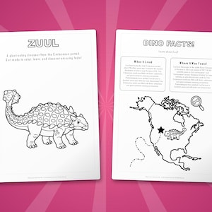 Zuul Dinosaur Activity Bundle | Printable Coloring Pages, Worksheets (PDF Download) image 5