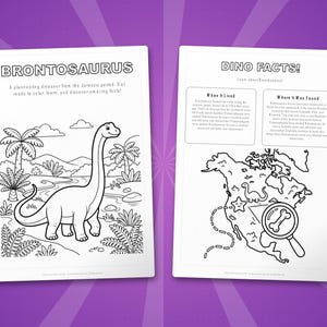 Brontosaurus Dinosaur Activity Bundle | Coloring Pages, Worksheets, Facts (PDF Download) image 5