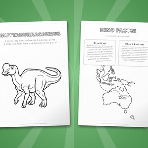 Muttaburrasaurus Dinosaur Activity Bundle | Coloring Pages, Worksheets (PDF Download) image 5