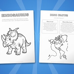 Einiosaurus Dinosaurier Aktivität Bündel | Ausmalbilder, Arbeitsblätter, Fakten (PDF Download) Bild 5