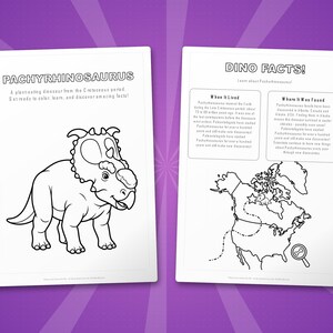 Pachyrhinosaurus Dinosaur Activity Bundle | Printable Coloring Pages, Worksheets & Facts for Kids | Preschool Homeschool | Instant PDF image 5