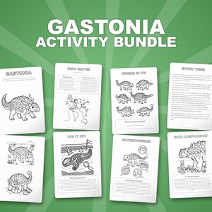 Gastonia Dinosaur Activity Bundle | Coloring Pages, Worksheets, Facts (PDF Download) image 1