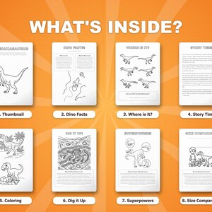 Masiakasaurus Dinosaur Activity Bundle | Printable Coloring Pages, Worksheets & Facts for Kids | Preschool Homeschool | Instant PDF image 2