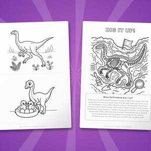 Ornithomimus Dinosaur Activity Bundle | Coloring Pages, Worksheets, Facts (PDF) image 7