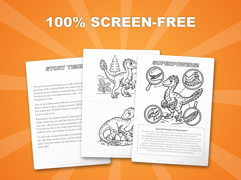 Atrociraptor Dinosaur Activity Bundle | Coloring Pages, Worksheets, Facts (PDF Download) image 3