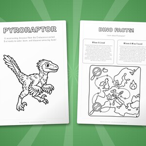 Pyroraptor Dinosaur Activity Bundle | Coloring Pages, Worksheets, Facts (PDF Download) image 5