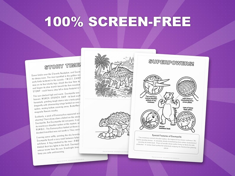 Sauropelta Dinosaur Activity Bundle | Coloring Pages, Worksheets, Facts (PDF Download) image 3