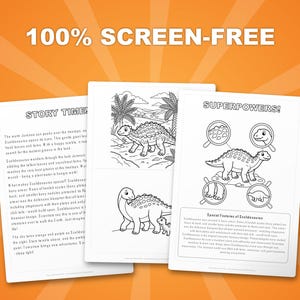Scelidosaurus Dinosaur Activity Bundle | Coloring Pages, Worksheets, Facts (PDF Download) image 3