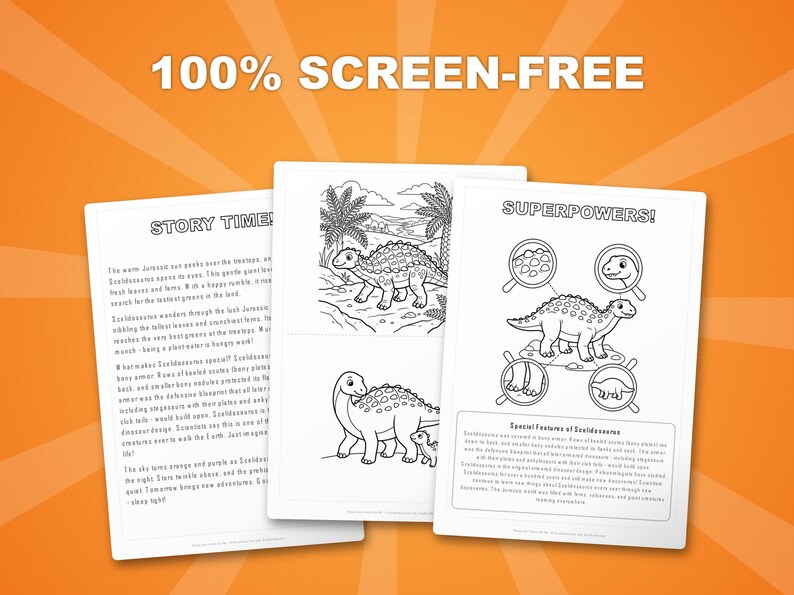 Scelidosaurus Dinosaur Activity Bundle | Coloring Pages, Worksheets, Facts (PDF Download) image 3