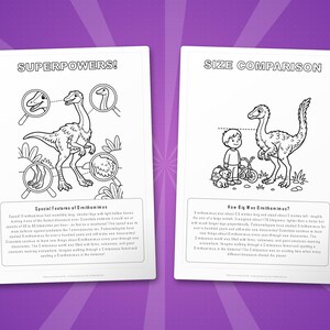 Ornithomimus Dinosaur Activity Bundle | Coloring Pages, Worksheets, Facts (PDF) image 8